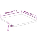 Étagère murale 40x40x2,5cm carré massif acacia bordure assortie