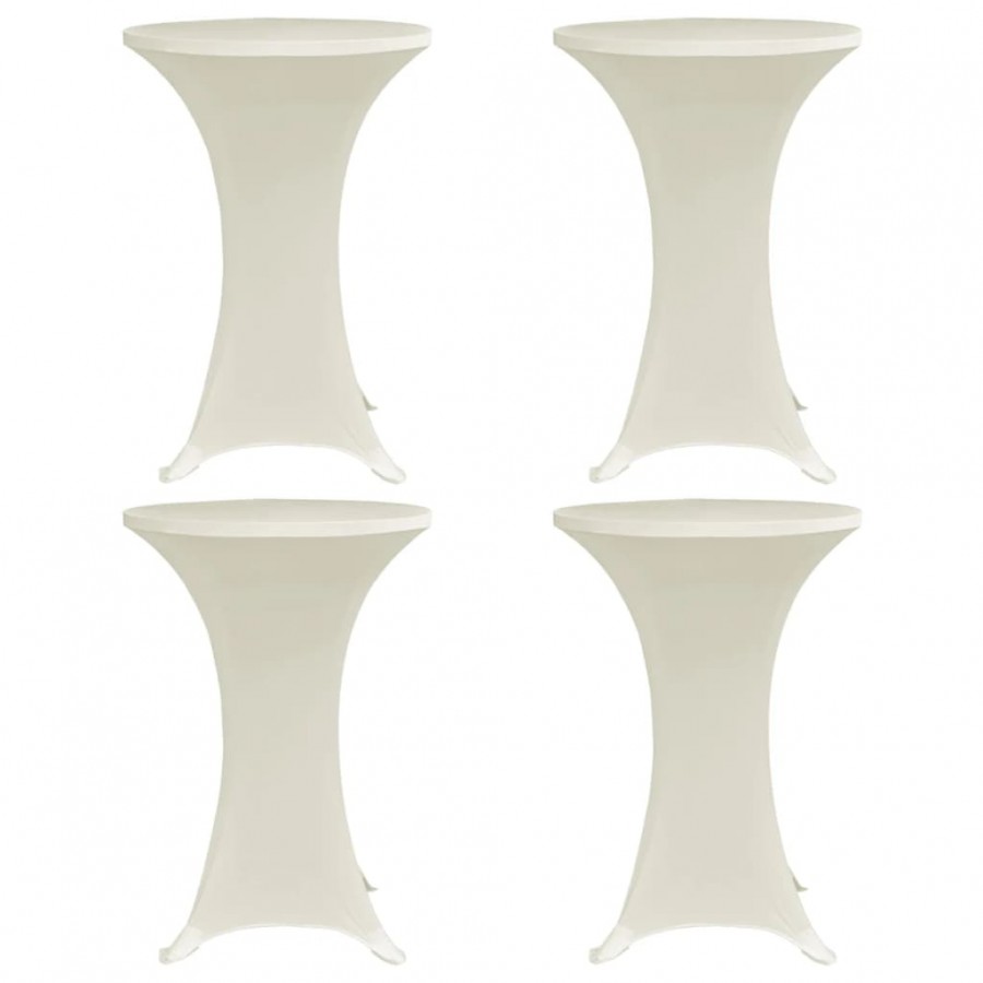 Housses élastiques de table Ø 70 cm Crème 4 pcs