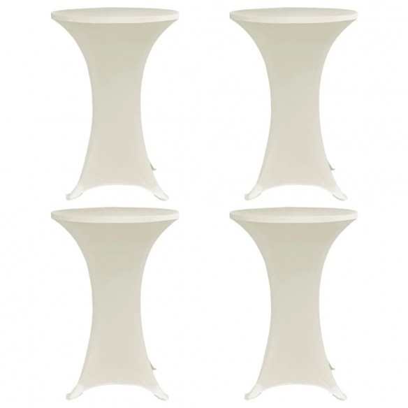 Housses élastiques de table Ø 70 cm Crème 4 pcs