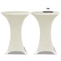 Housses élastiques de table Ø 70 cm Crème 4 pcs