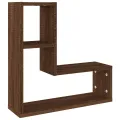 Étagères murales 2 pcs Chêne marron 50x15x50 cm Bois ingénierie