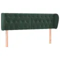 Tête de lit avec oreilles Vert foncé 163x23x78/88 cm Velours