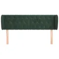 Tête de lit avec oreilles Vert foncé 163x23x78/88 cm Velours