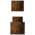 Étagères murales avec barres 2 pcs chêne fumé 60x16x14 cm