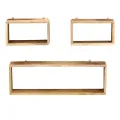 Ensemble d'étagère cube 3 pcs bois solide de manguier