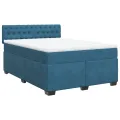 cadre de lit et matelas bleu 140x190 cm velours