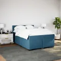 cadre de lit et matelas bleu 140x190 cm velours