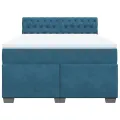 cadre de lit et matelas bleu 140x190 cm velours