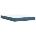 cadre de lit et matelas bleu 140x190 cm velours