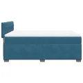 cadre de lit et matelas bleu 140x190 cm velours