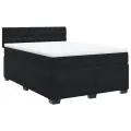 cadre de lit avec matelas Noir 140x190 cm Velours