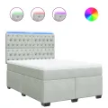 cadre de lit et matelas Gris clair 140x190cm Velours