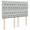 cadre de lit et matelas Gris clair 140x190cm Velours