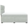 cadre de lit et matelas Gris clair 140x190cm Velours