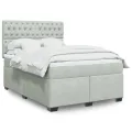 cadre de lit et matelas Gris clair 140x200cm Velours