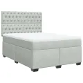 cadre de lit et matelas Gris clair 140x200cm Velours