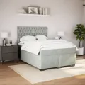 cadre de lit et matelas Gris clair 140x200cm Velours