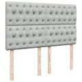 cadre de lit et matelas Gris clair 140x200cm Velours