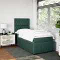 cadre de lit et matelas Vert foncé 80x200 cm Velours