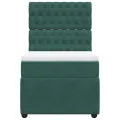 cadre de lit et matelas Vert foncé 80x200 cm Velours