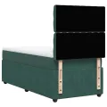 cadre de lit et matelas Vert foncé 80x200 cm Velours