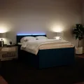cadre de lit et matelas bleu 140x190 cm velours