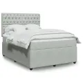 cadre de lit et matelas Gris clair 140x190cm Velours