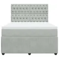 cadre de lit et matelas Gris clair 140x190cm Velours