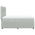cadre de lit et matelas Gris clair 140x190cm Velours