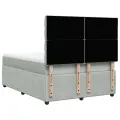 cadre de lit et matelas Gris clair 140x190cm Velours