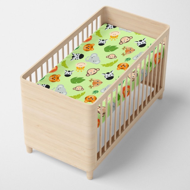 Onderlaken HappyFriday MR FOX Multicolour Lichtgroen 70 x 140 x 14 cm