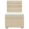 cadre de lit avec matelas Crème 80x200 cm Tissu