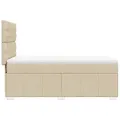 cadre de lit avec matelas Crème 80x200 cm Tissu