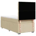cadre de lit avec matelas Crème 80x200 cm Tissu