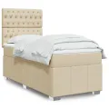 cadre de lit avec matelas Crème 80x200 cm Tissu