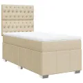 cadre de lit avec matelas Crème 80x200 cm Tissu