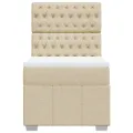 cadre de lit avec matelas Crème 80x200 cm Tissu