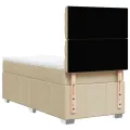 cadre de lit avec matelas Crème 80x200 cm Tissu