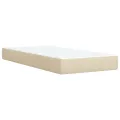 cadre de lit avec matelas Crème 80x200 cm Tissu
