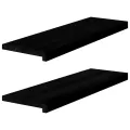 Marches d'escalier 2 pcs marron foncé 80x25x2 cm chêne massif