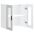 Armoire murale cuisine avec porte en verre Porto blanc brillant