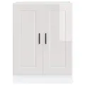 Armoire de cuisine Porto blanc brillant bois ingénierie