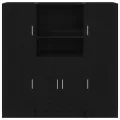 Ensemble d'armoires de cuisine 3 pcs noir bois d'ingénierie