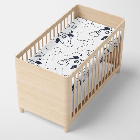 Fitted sheet HappyFriday MR FOX White Multicolour 60 x 120 x 14 cm Roc