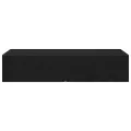 Étagère murale avec tiroirs noir 80x33x17 cm bois d'ingénierie