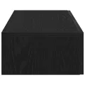 Étagère murale avec tiroirs noir 80x33x17 cm bois d'ingénierie