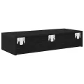 Étagère murale avec tiroirs noir 80x33x17 cm bois d'ingénierie