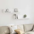 Étagères murales 2 pcs blanc 100x16,5x16,5 cm bois d'ingénierie