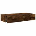 Étagère murale avec tiroirs chêne fumé bois d'ingénierie