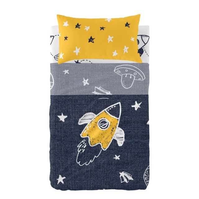 Set beddengoed HappyFriday Mr Fox Starspace Multicolour Wieg voor baby
